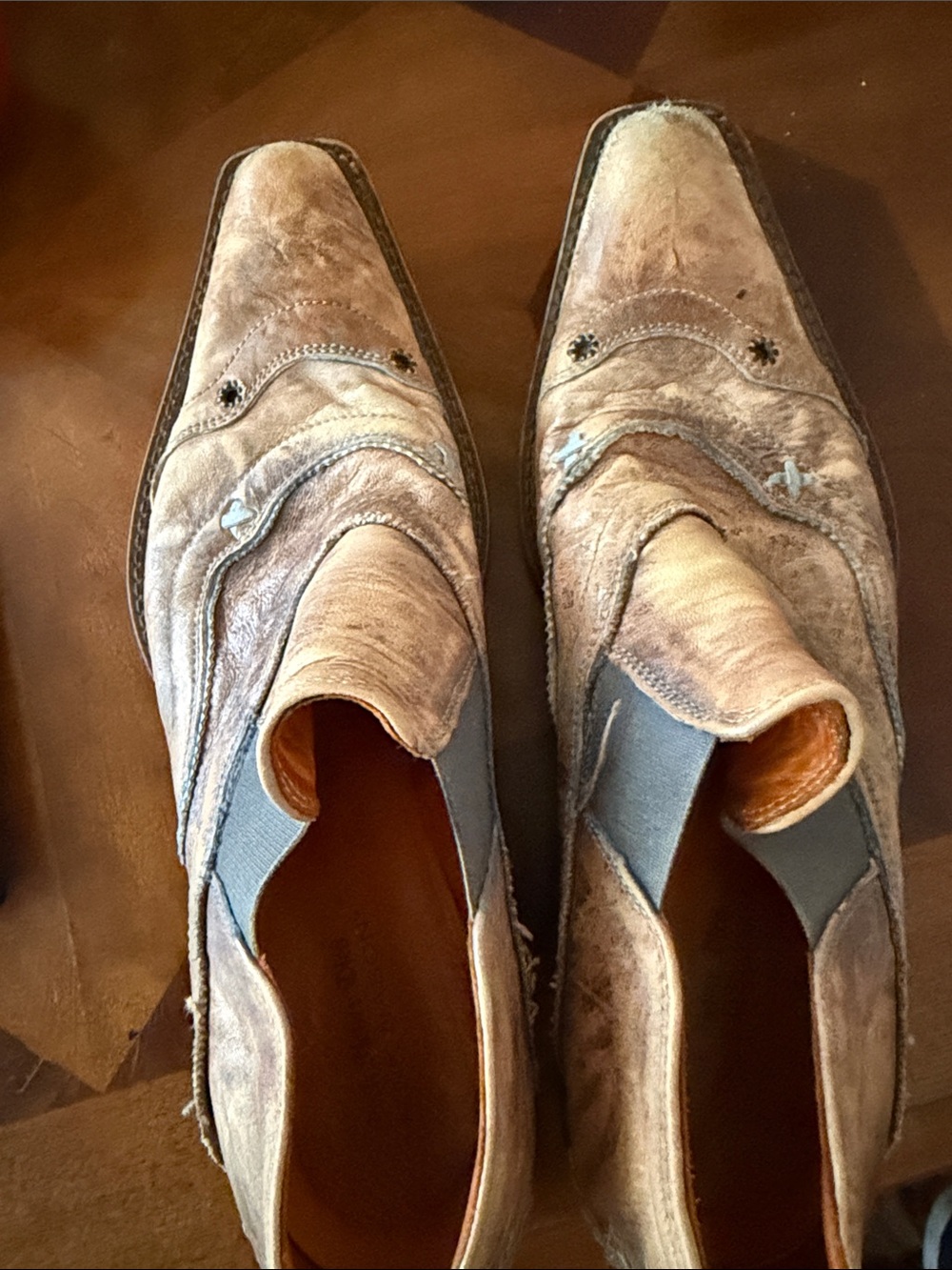 Mark Nason *** Taupe Suede Western Slip-On Boots